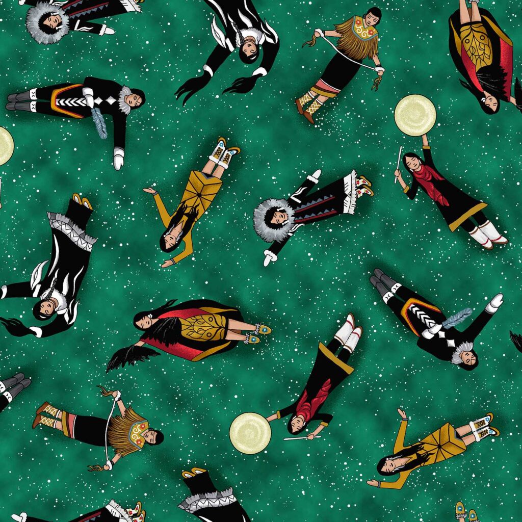 Inspired Dancer features native dancer fabric available at International Textiles Ltd in Canada