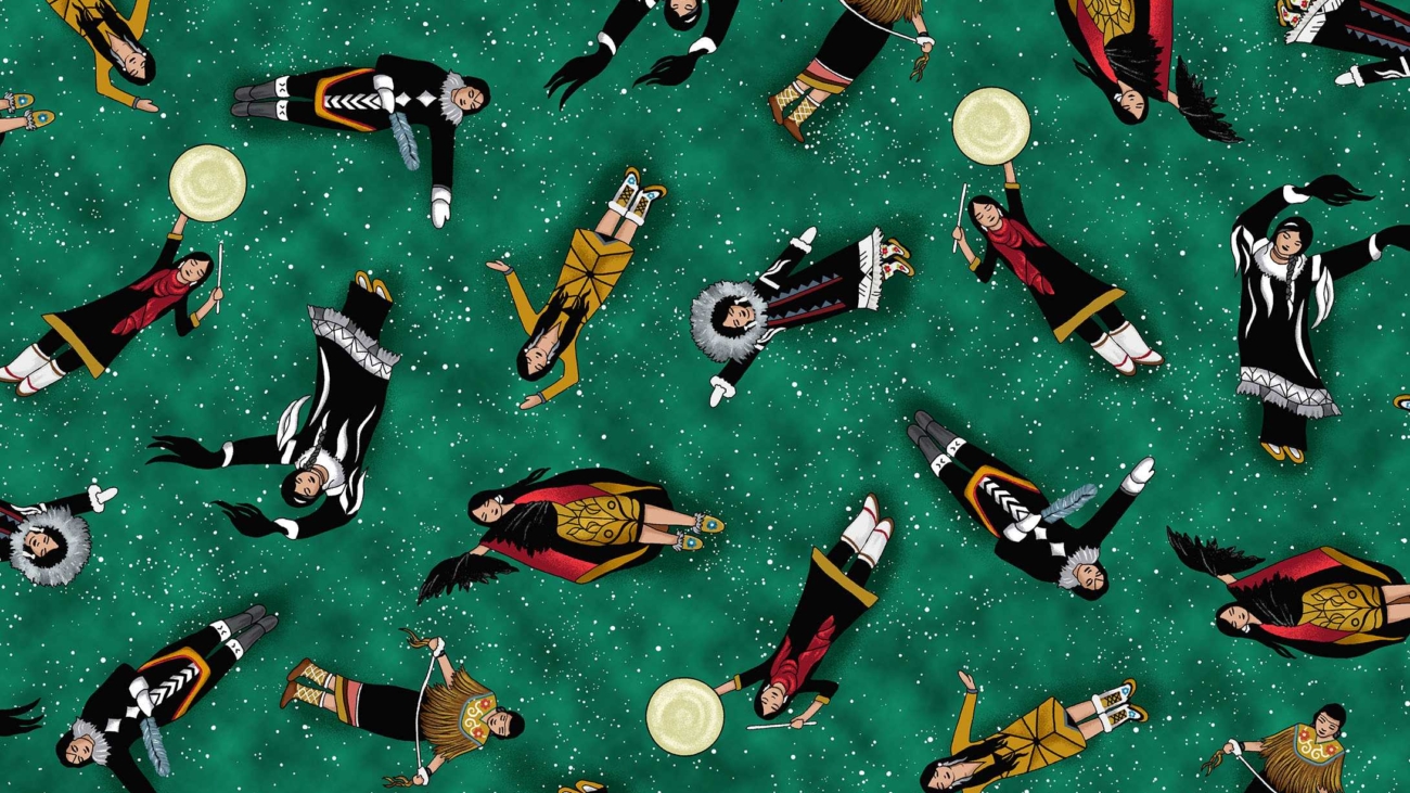 Inspired Dancer features native dancer fabric available at International Textiles Ltd in Canada