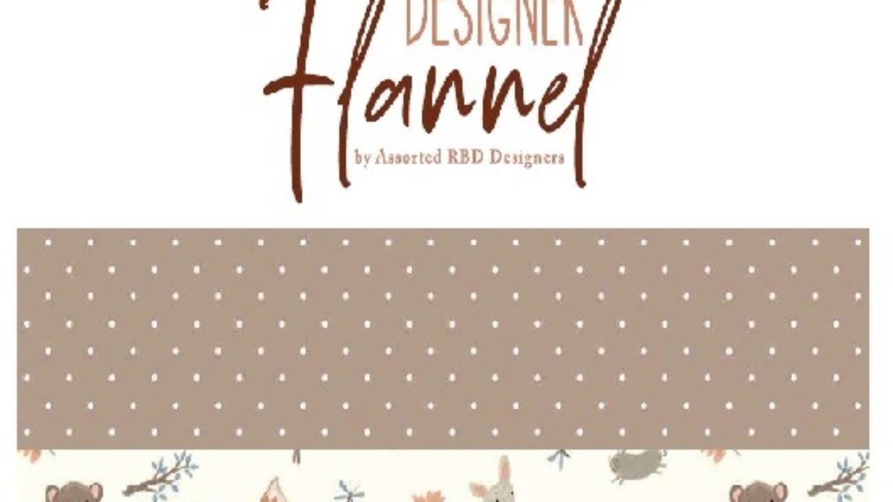 Colorful flannel fabric prints from Riley Blake R4-2024 collection, showcasing a variety of textures and designs perfect for sewing projects