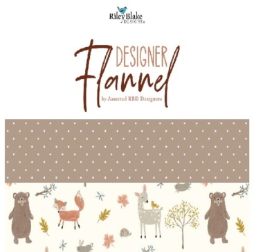 Colorful flannel fabric prints from Riley Blake R4-2024 collection, showcasing a variety of textures and designs perfect for sewing projects