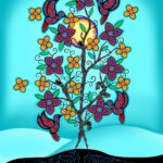 Keep Us Together by Loretta Gould. Panel: LG-0005MP Aqua
