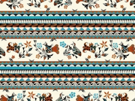Heritage from Elizabeth Studio. Indigenous fabrics Canada. 47002 Turquoise
