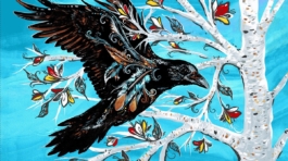 Indigenous Fabric Wholesale. Raven Tree design by Carla Joseph