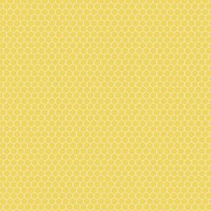 Fabric featuring birds, bees, flowers, honeycomb, and picnic plaids in soft pastel colors—ideal for garden-themed projects. 54437-4