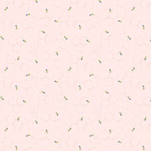 Fabric featuring birds, bees, flowers, honeycomb, and picnic plaids in soft pastel colors—ideal for garden-themed projects. 54438-2