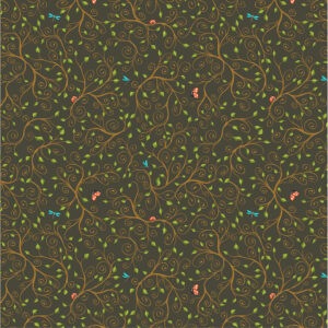 Fabric featuring wood animals like bunnies, squirrels, and chipmunks in a serene woodland setting.54522-7
