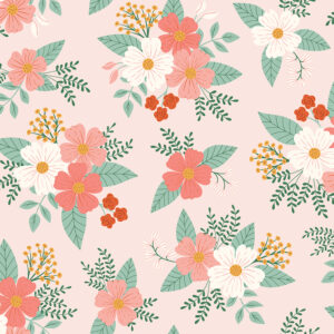 Riley Blake R-4 2025 flannel fabric collection featuring dinosaur prints and pastel blenders for quilts, kids' clothing, and home décor – available in Canada. F17511 Pink