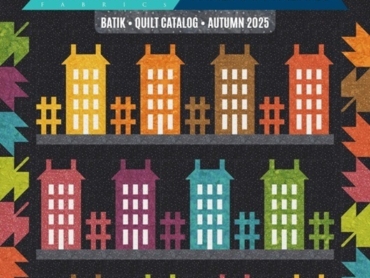 Anthology Fabrics Autumn 2025 catalogue featuring new quilting designs and vibrant fabric patterns.