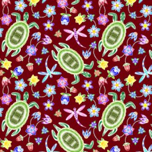 Explore A Warrior’s Love, an Indigenous fabric collection from Elizabeth's Studio, available in Canada through International Textiles Ltd. 52002 Maroon