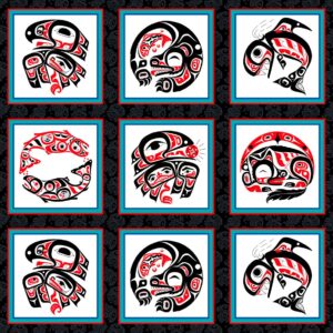Discover Eagle’s Word, the latest Indigenous fabric collection from Elizabeth’s Studio — now available for pre-order in Canada through International Textiles Ltd. 53002 Black