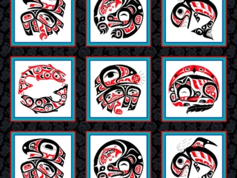 Discover Eagle’s Word, the latest Indigenous fabric collection from Elizabeth’s Studio — now available for pre-order in Canada through International Textiles Ltd. 53002 Black