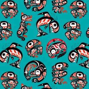 Discover Eagle’s Word, the latest Indigenous fabric collection from Elizabeth’s Studio — now available for pre-order in Canada through International Textiles Ltd. 53003 Teal