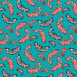 Discover Eagle’s Word, the latest Indigenous fabric collection from Elizabeth’s Studio — now available for pre-order in Canada through International Textiles Ltd. 53004 Teal