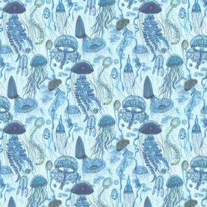 Deep Sea fabric by Windham Fabrics – ocean and sea fabric featuring whales, orcas, and coral reefs, available in limited stock at International Textiles Ltd, Canada. 55259D-3