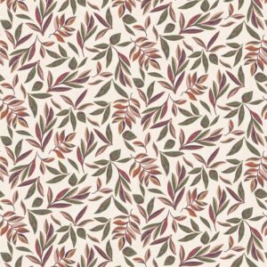 Floral stitches fabric from the A Garden of Stitches collection featuring intricate embroidery-inspired designs in a rich color palette. 5949 E