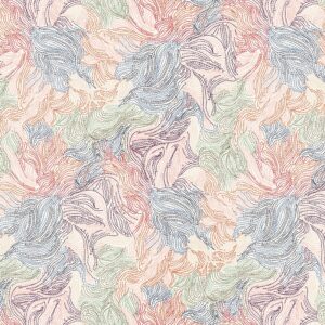 Floral stitches fabric from the A Garden of Stitches collection featuring intricate embroidery-inspired designs in a rich color palette. 5950 LMU