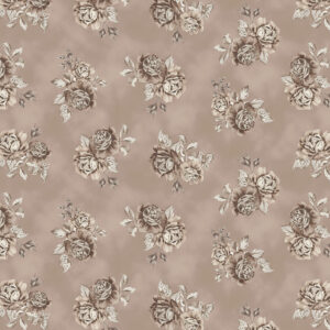 Dwell, a fabric collection featuring lush floral fabrics, tile designs, and delicate tossed blooms in taupe and cream, available at International Textiles in Canada. 54739-2