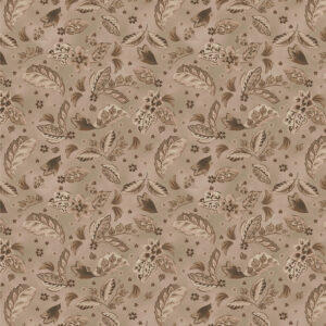 Dwell, a fabric collection featuring lush floral fabrics, tile designs, and delicate tossed blooms in taupe and cream, available at International Textiles in Canada. 54740-2