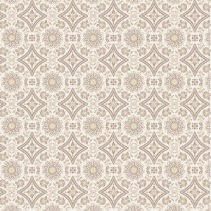 Dwell, a fabric collection featuring lush floral fabrics, tile designs, and delicate tossed blooms in taupe and cream, available at International Textiles in Canada. 54741-1