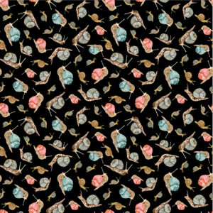 Forest Fruits fabric collection featuring illustrated wild berries, forest fruits, mushrooms, and flowers in a nature-inspired design, available at International Textiles in Canada. 54773D-3