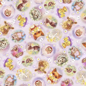 Spring Sweeties baby animal fabric panel wholesale. SSWE 6148 C