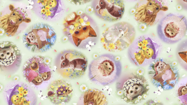 Spring Sweeties baby animal fabric panel wholesale. SSWE 6148 G